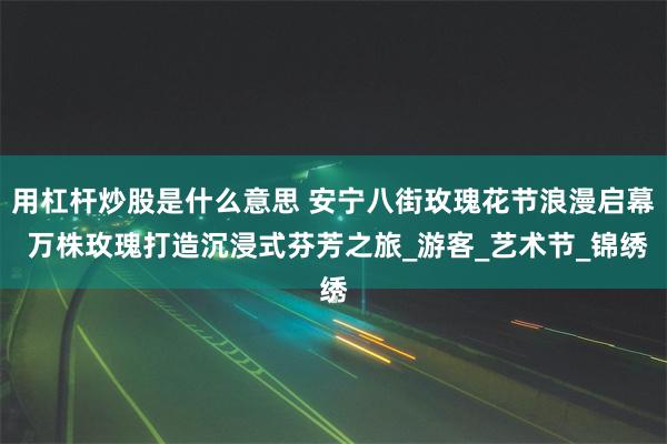 用杠杆炒股是什么意思 安宁八街玫瑰花节浪漫启幕 万株玫瑰打造沉浸式芬芳之旅_游客_艺术节_锦绣