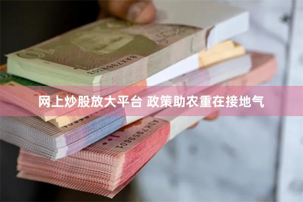 网上炒股放大平台 政策助农重在接地气