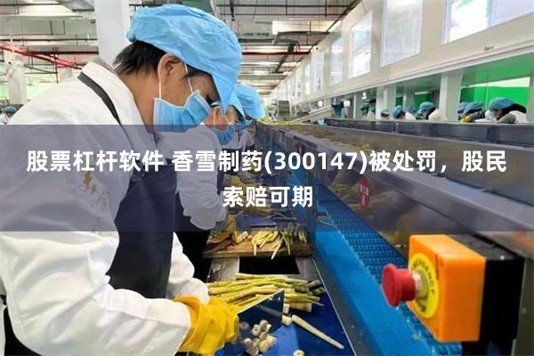 股票杠杆软件 香雪制药(300147)被处罚，股民索赔可期